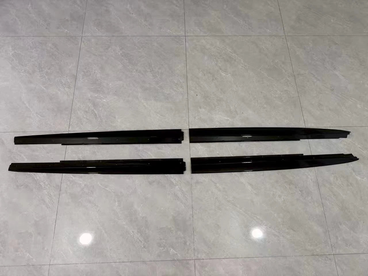 FOR BMW 5 SERIES G30 G31 F90 M5 M SPORT SIDE SKIRT EXTENSION BLADES GLOSS BLACK