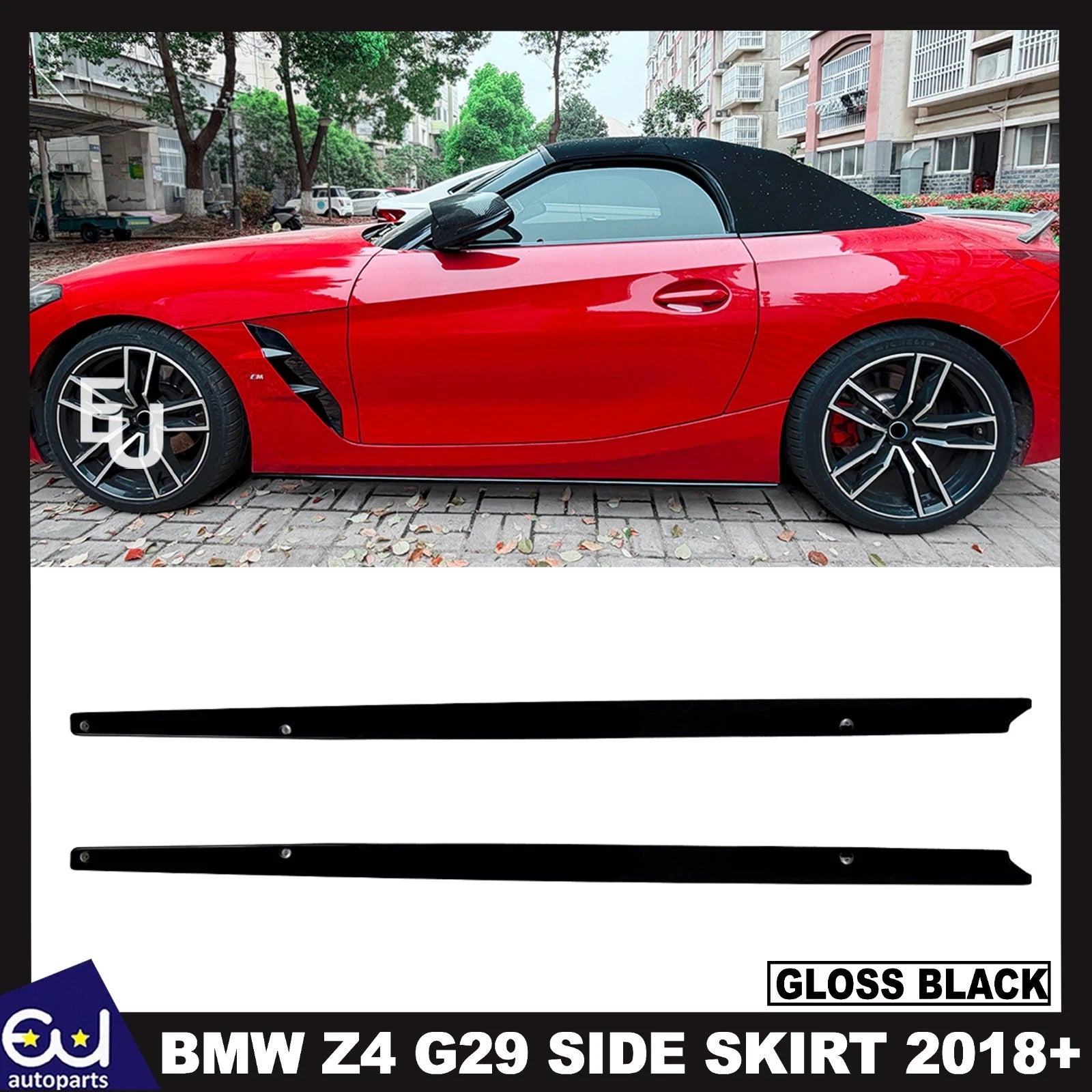 FOR BMW Z4 G29 M SPORT SIDE SKIRT SKIRTS EXTENSION BLADE GLOSS BLACK 2018+