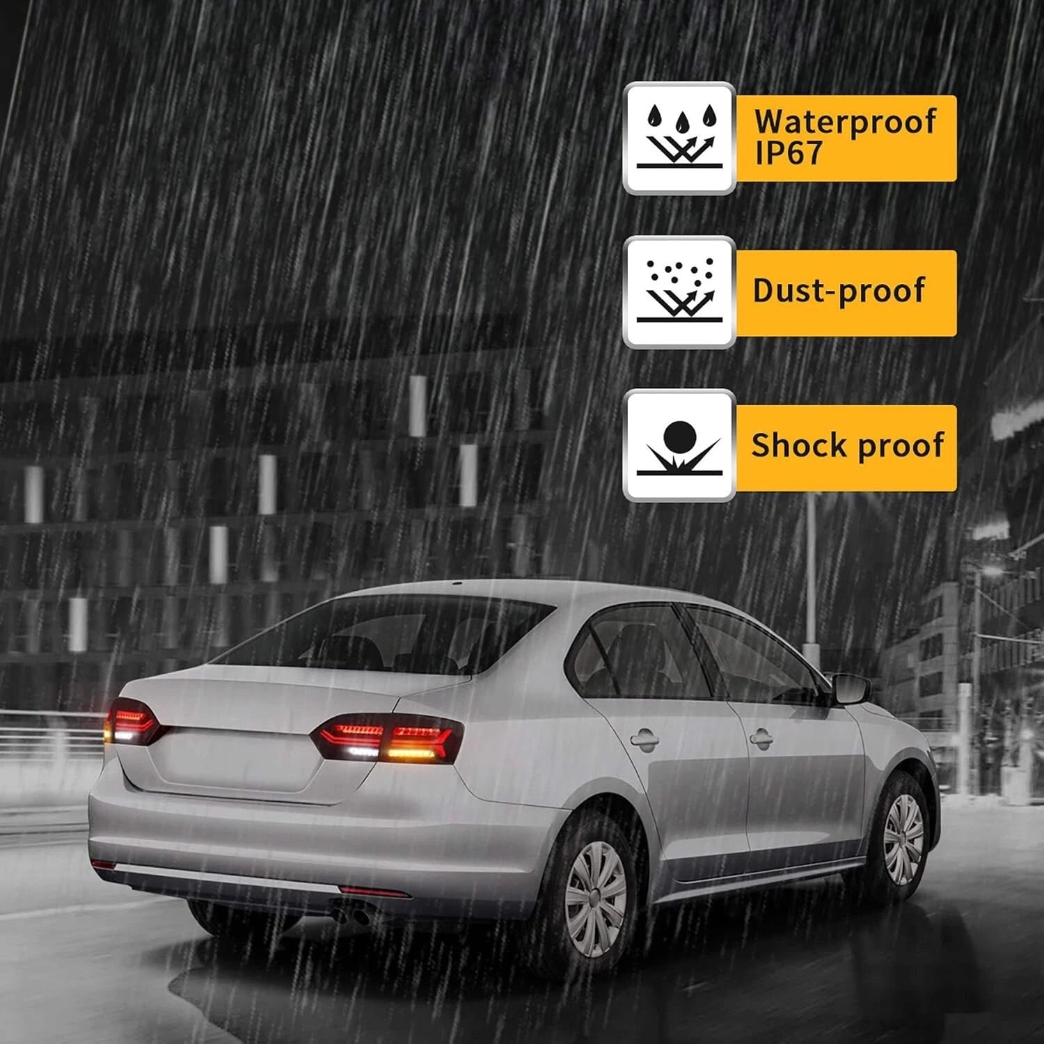 VLAND SMOKED SEQUNTIAL LED REAR TAIL LAMP LAMPS LIGHTS FOR VW JETTA MK6 2011+