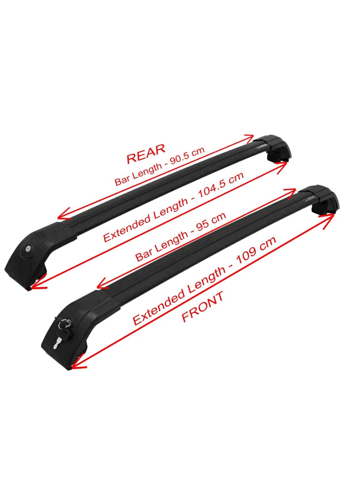FOR HYUNDAI IX35 2017+ LOCKABLE ALUMINIUM BLACK CROSS BARS RACK 75 KG LOADING