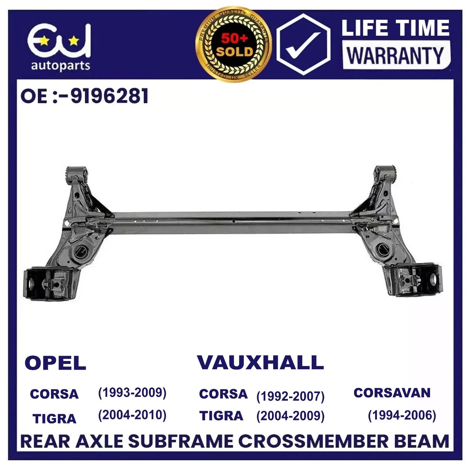 REAR AXLE SUBFRAME BEAM FOR VAUXHALL OPEL CORSA B C 92-09 TIGRA 04-09 9196281