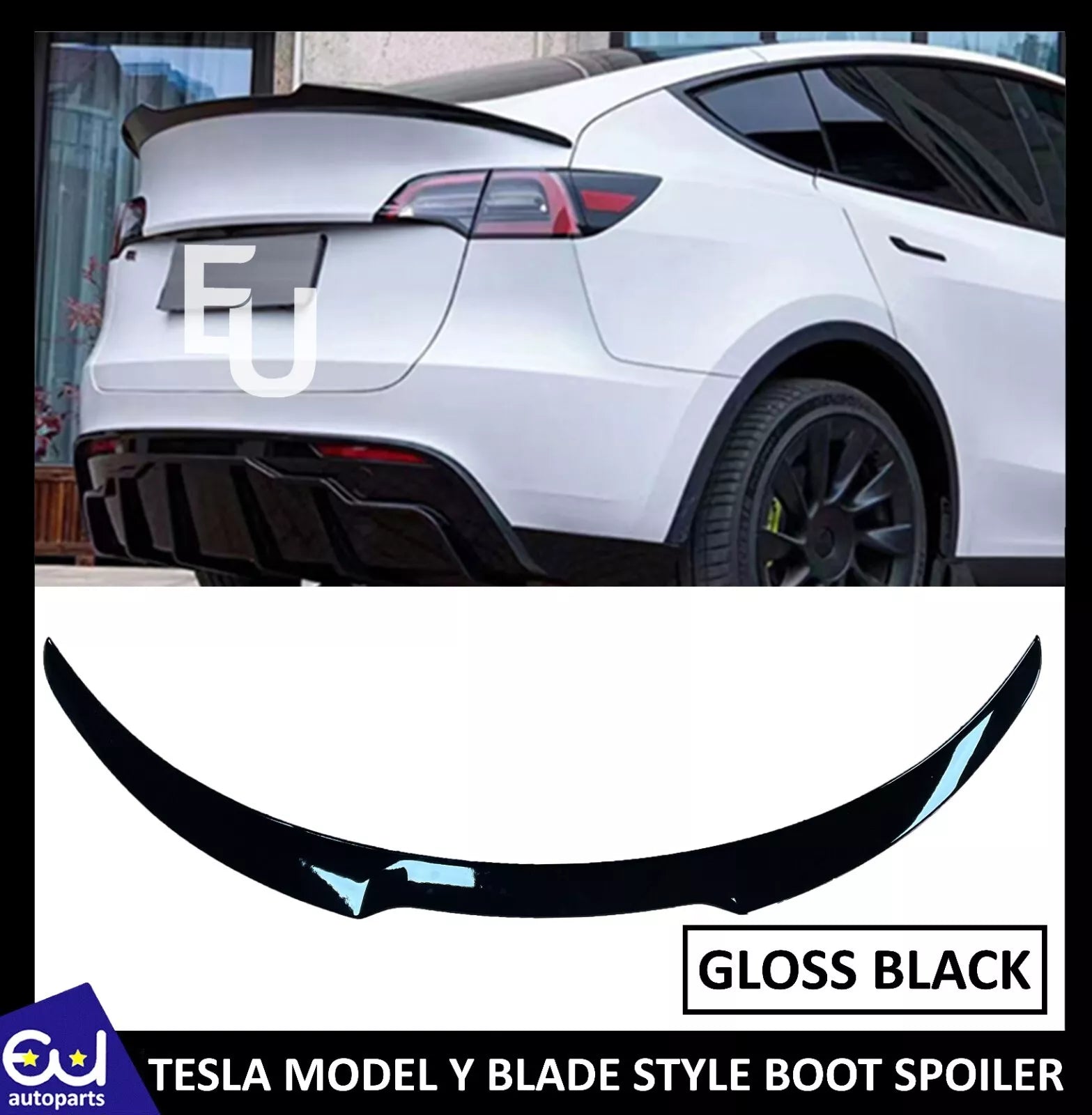 FOR TESLA MODEL Y M4 STYLE REAR BOOT SPOILER WINGS TRUNK LIP TAIL WING GLOSS