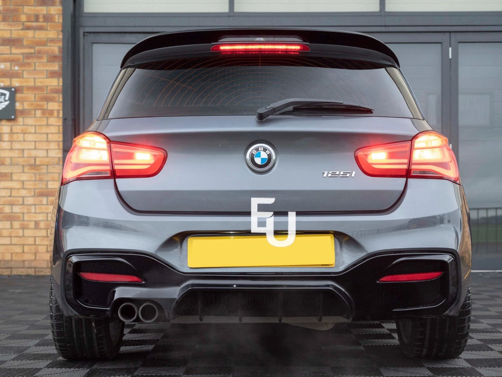 FOR BMW 1 SERIES F20 F21 LCI GLOSS BLACK REAR DIFFUSER LIP VALANCE BUMPER 15-19