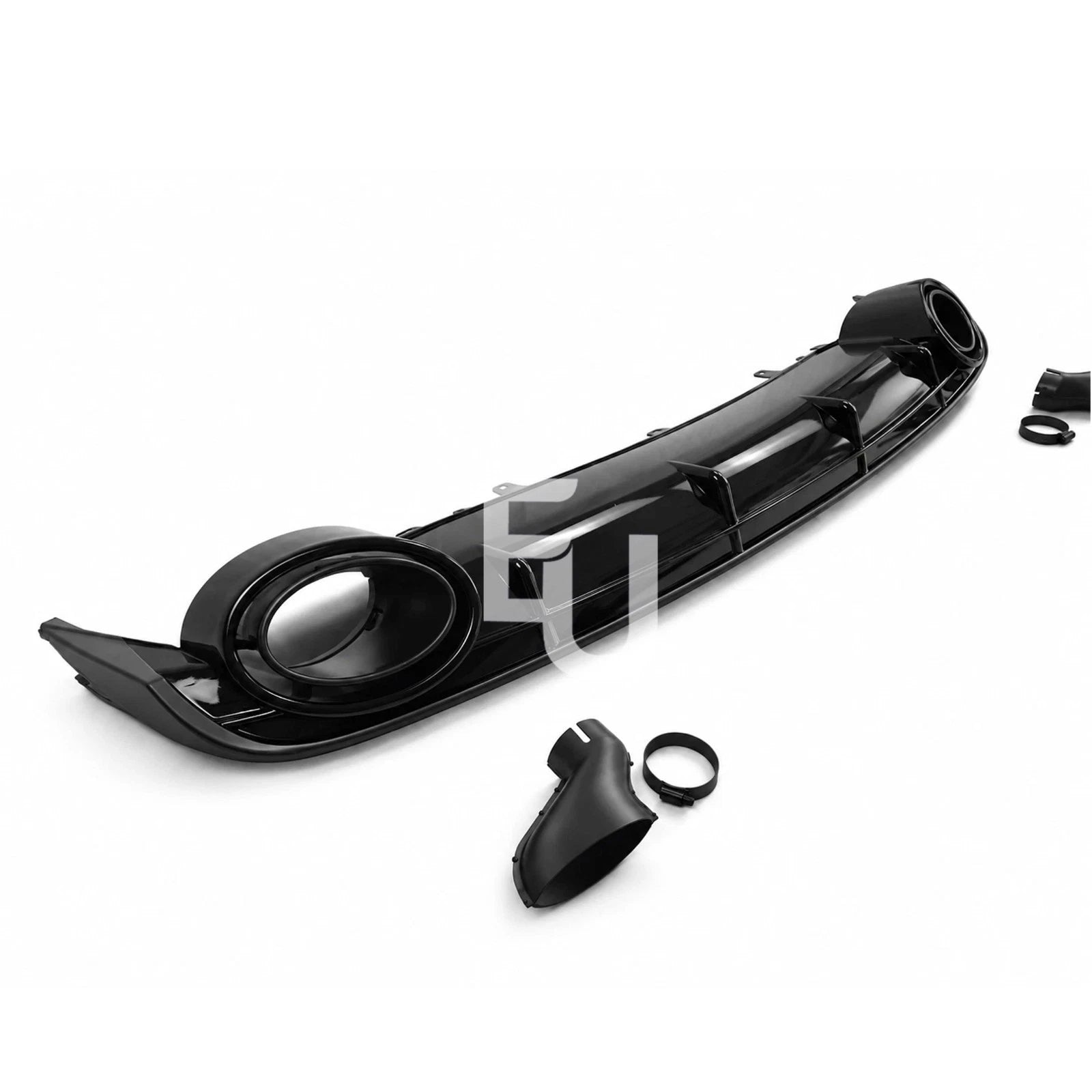 FOR AUDI A6 C7.5 SE STANDARD RS6 LOOK LCI GLOSS BLACK REAR DIFFUSER TAILPIPE 15-18