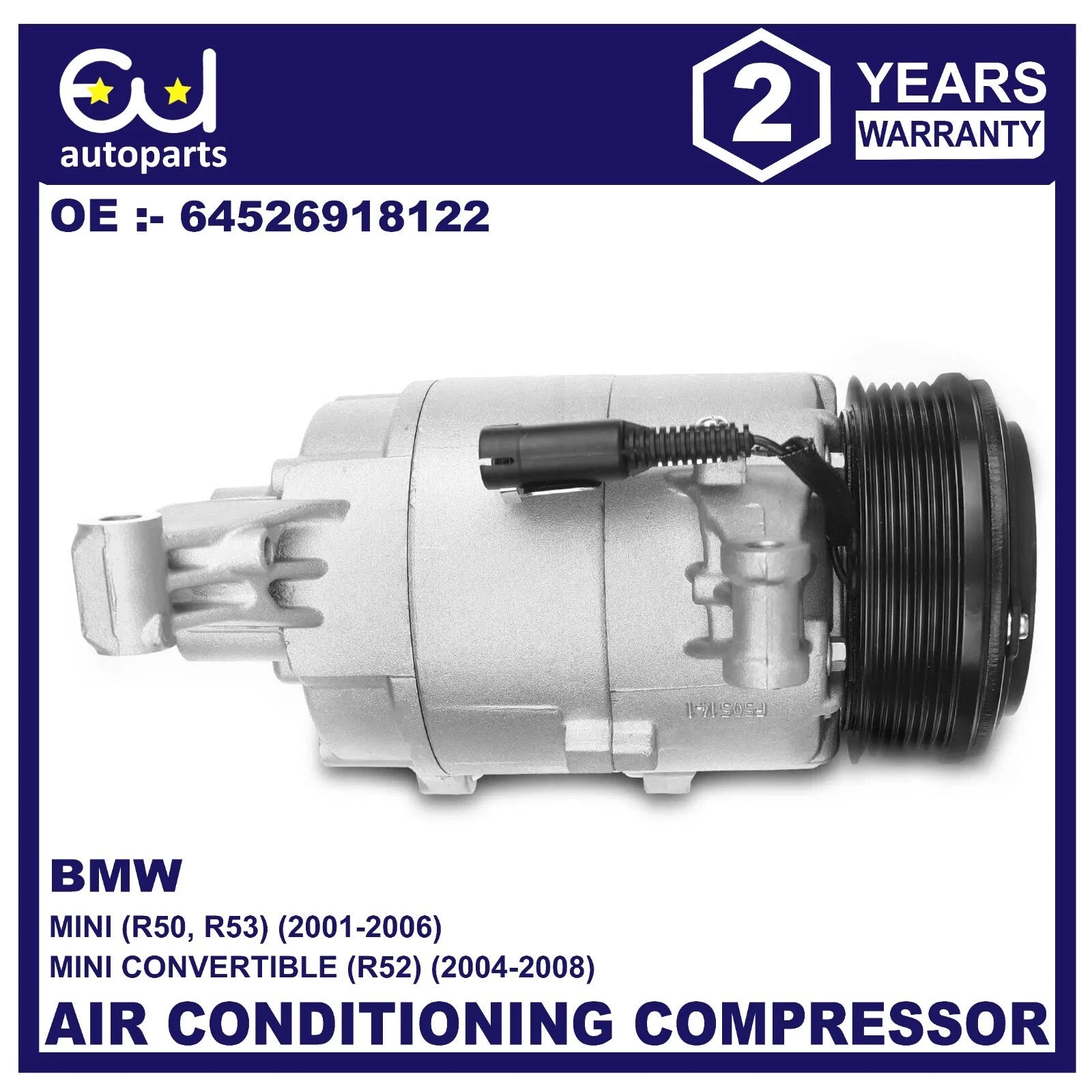 AIR CONDITIONING COMPRESSOR FOR MINI COOPER R50 R52 R53 2001-2008 64521171310