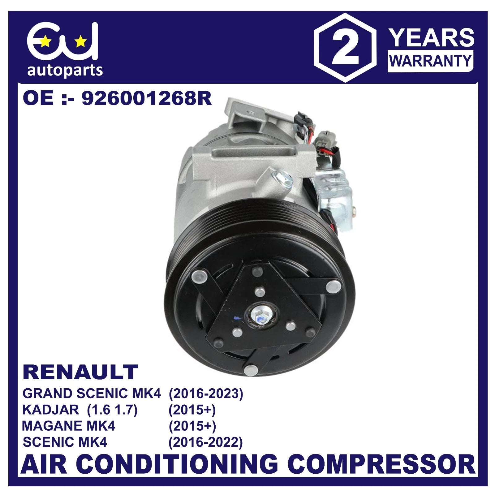 AIR CON A/C COMPRESSOR PUMP FOR RENAULT GRAND SCENIC MEGANE MK4 1.2 1.3 1.6 1.7
