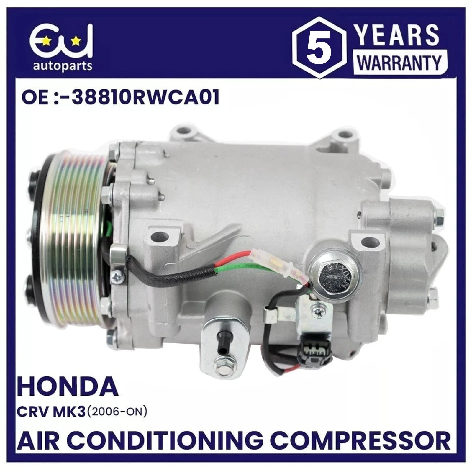 AIR CONDITIONING AC COMPRESSOR FOR HONDA CR-V CRV MK3 2.4L 38810RWCA01 2006+