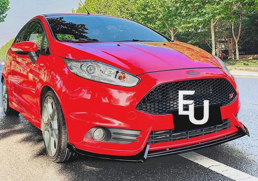 GLOSS BLACK FOR FORD FIESTA ST MK6 MK7 M7.5 FRONT BUMPER SPLITTER SPOILER 12-17