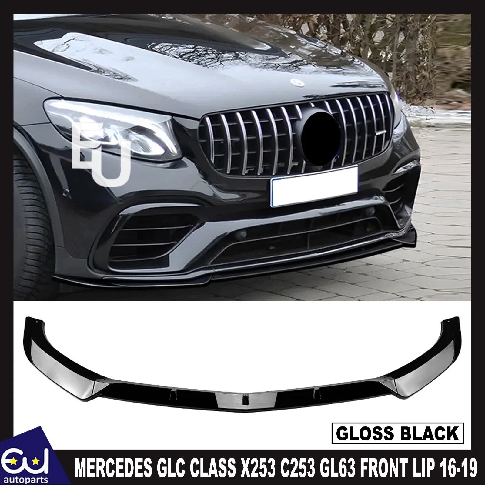FOR MERCEDES GLC CLASS X253 C253 GLC63 AMG FRONT SPLITTER LIP GLOSS 16-19