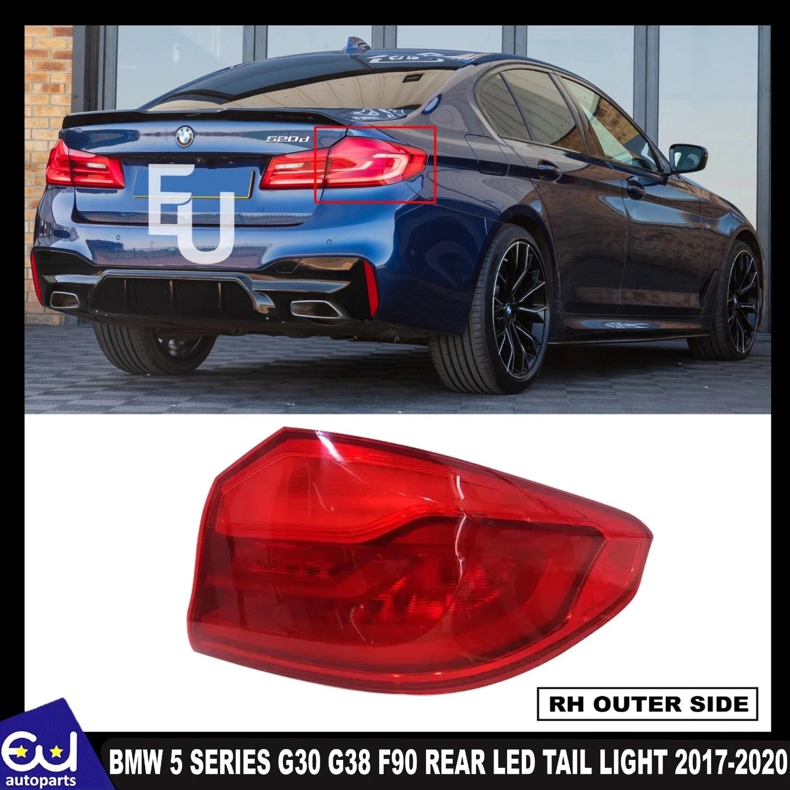 FOR BMW 5 SERIES G30 F90 LED OUTER REAR TAIL LIGHT LAMP RIGHT DRIVER PRE LCI