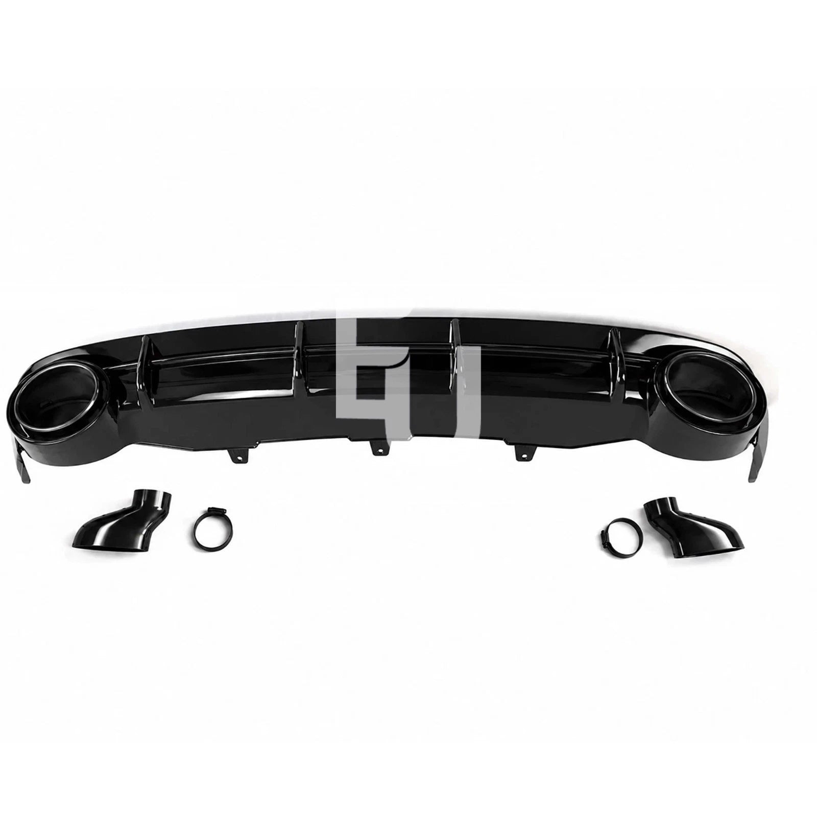 FOR AUDI A6 C7 SE STANDARD RS6 LOOK GLOSS REAR BUMPER DIFFUSER TAILPIPE 11-14