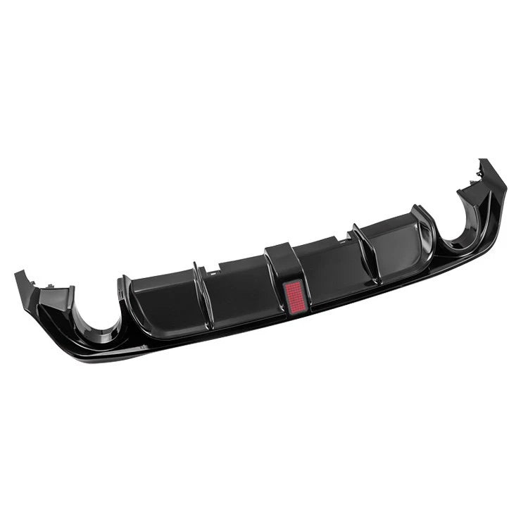 FOR VW GOLF MK8 GTI R-LINE REAR DIFFUSER WITH LED BRAKE LIGHT GLOSS BLACK 20-23