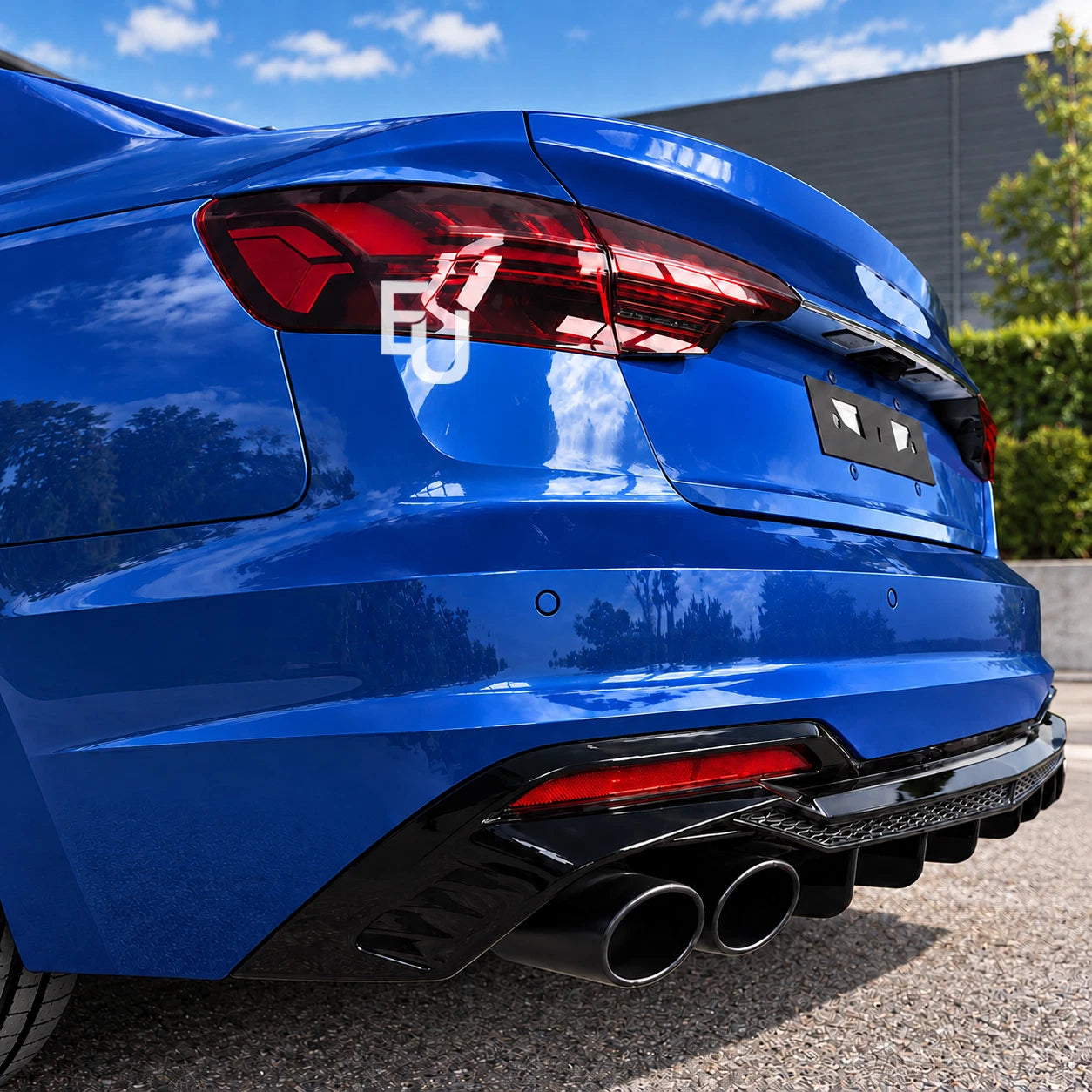 FOR AUDI A4 B9.5 8W S4 LOOK FACELIFT REAR DIFFUSER SE STANDARD TAILPIPES 2020-25