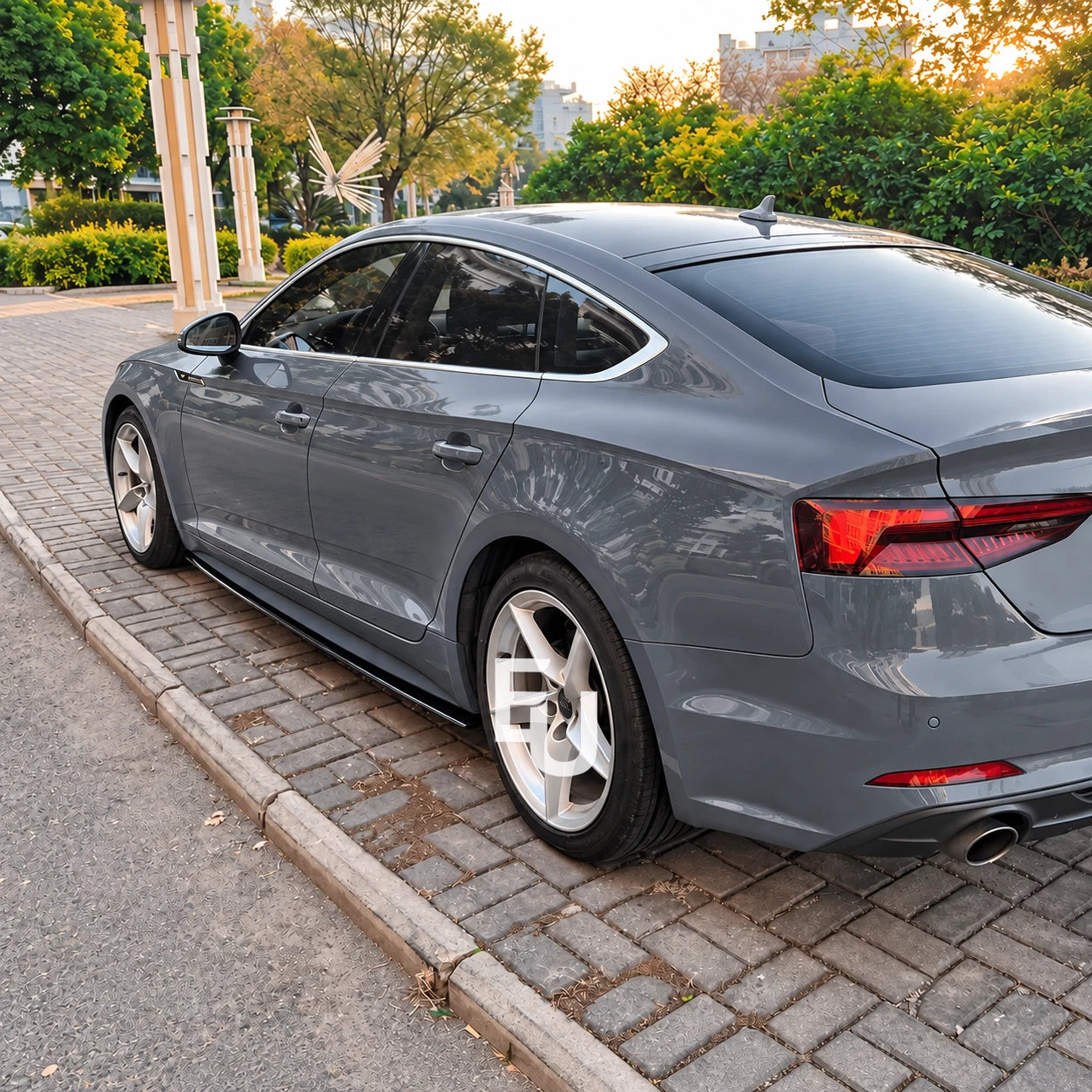 FOR AUDI A5 S LINE S5 F5 SPORTBACK SIDE SKIRT EXTENSION LIP GLOSS BLACK 2017-20