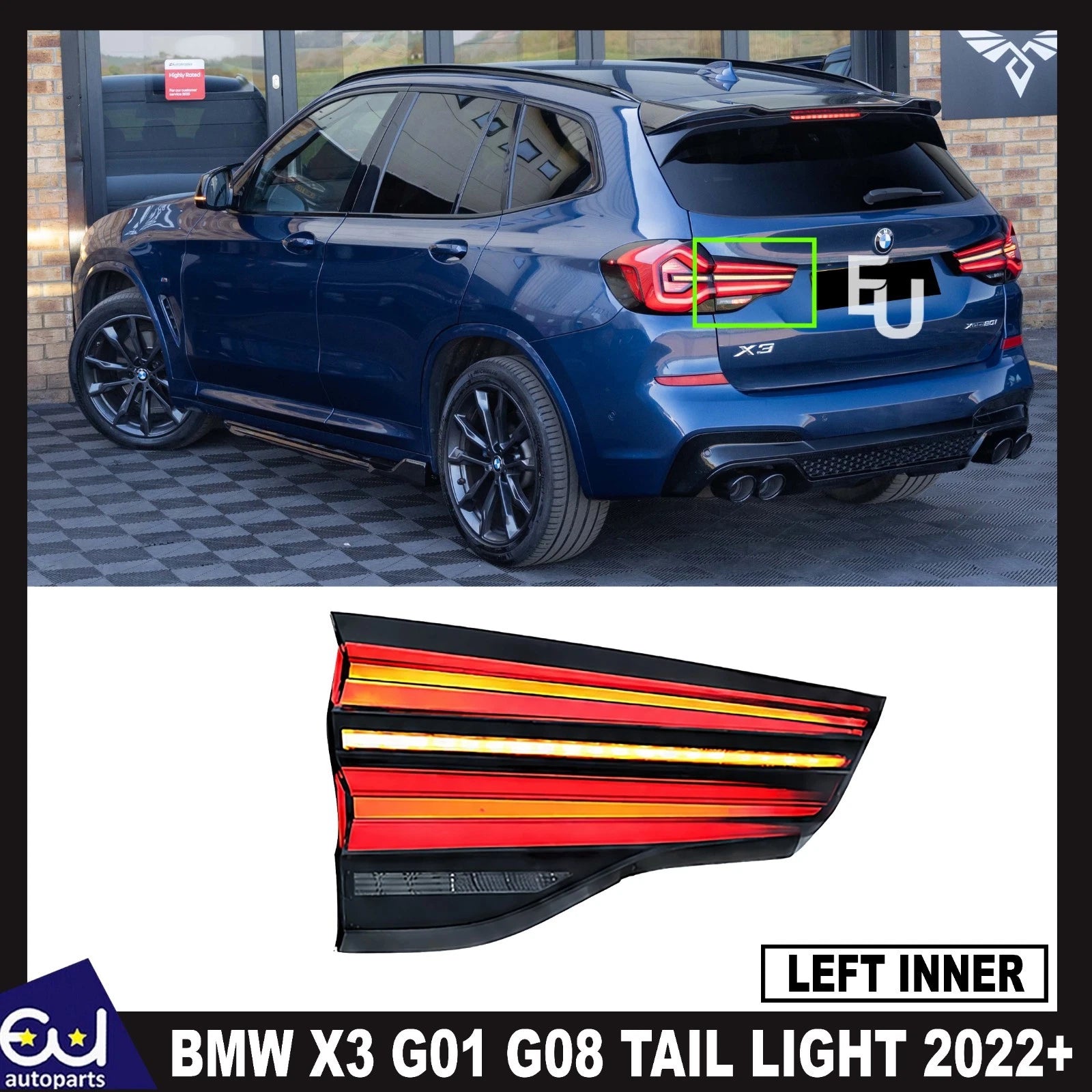 LEFT PASSENGER INNER TAIL REAR LIGHT LAMP FOR BMW X3 G01 G08 2022-ONWORDS