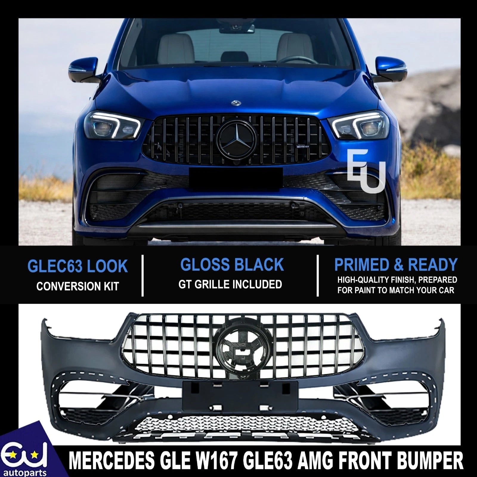 C213 Frame FOR MERCEDES W213 C238 E63 CONVERSION FULL FRONT BUMPER GRILLE BODYKIT
