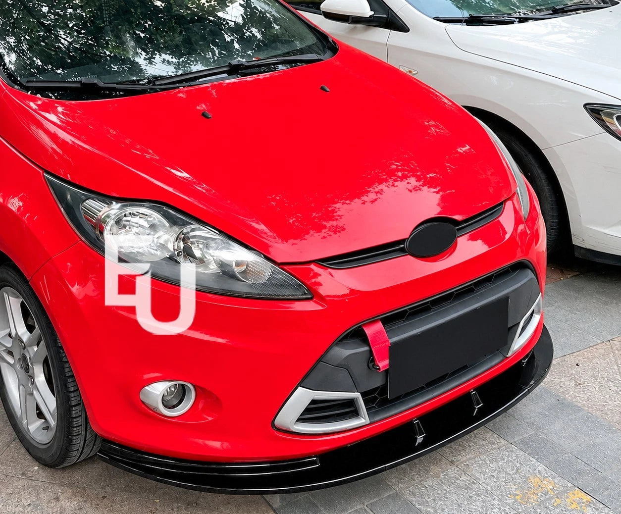 GLOSS BLACK FRONT SPLITTER LIP FOR FORD FIESTA MK7 STANDARD PRE-FACELIFT 2008-12
