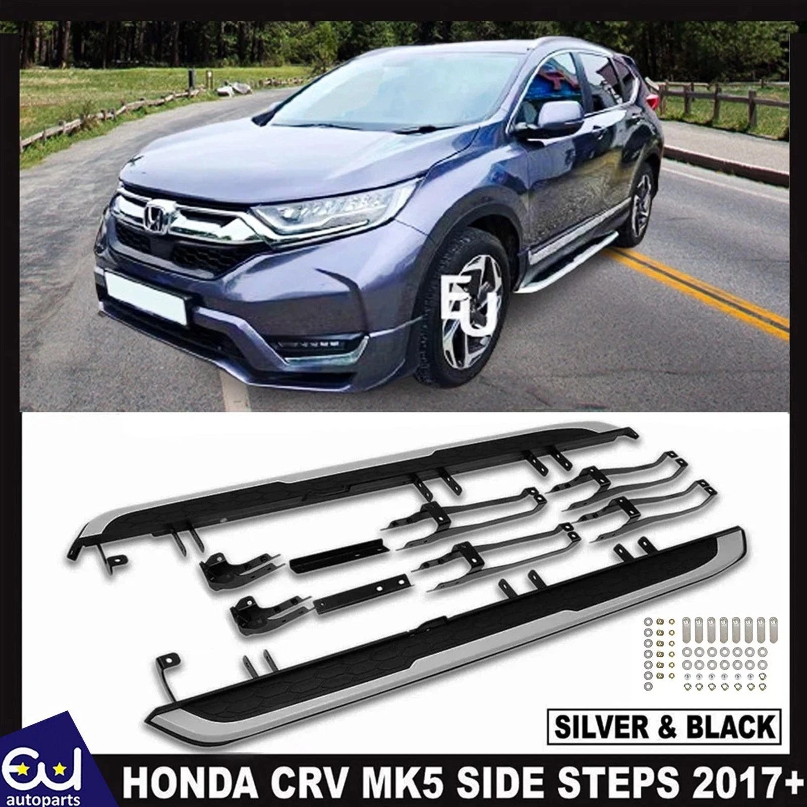 FOR HONDA CR-V CRV MK5 2017 + ALUMINIUM RUNNING BOARDS SIDE STEPS FOOT RAILS