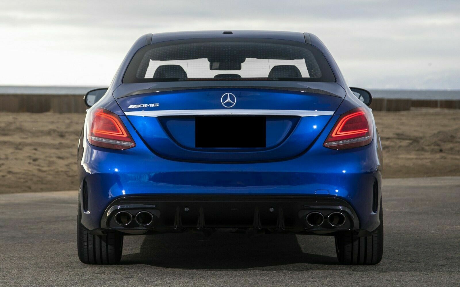 REAR DIFFUSER FOR MERCEDES C CLASS W205 SALOON ESTATE AMG C43 STYLE FACELIFT 19+