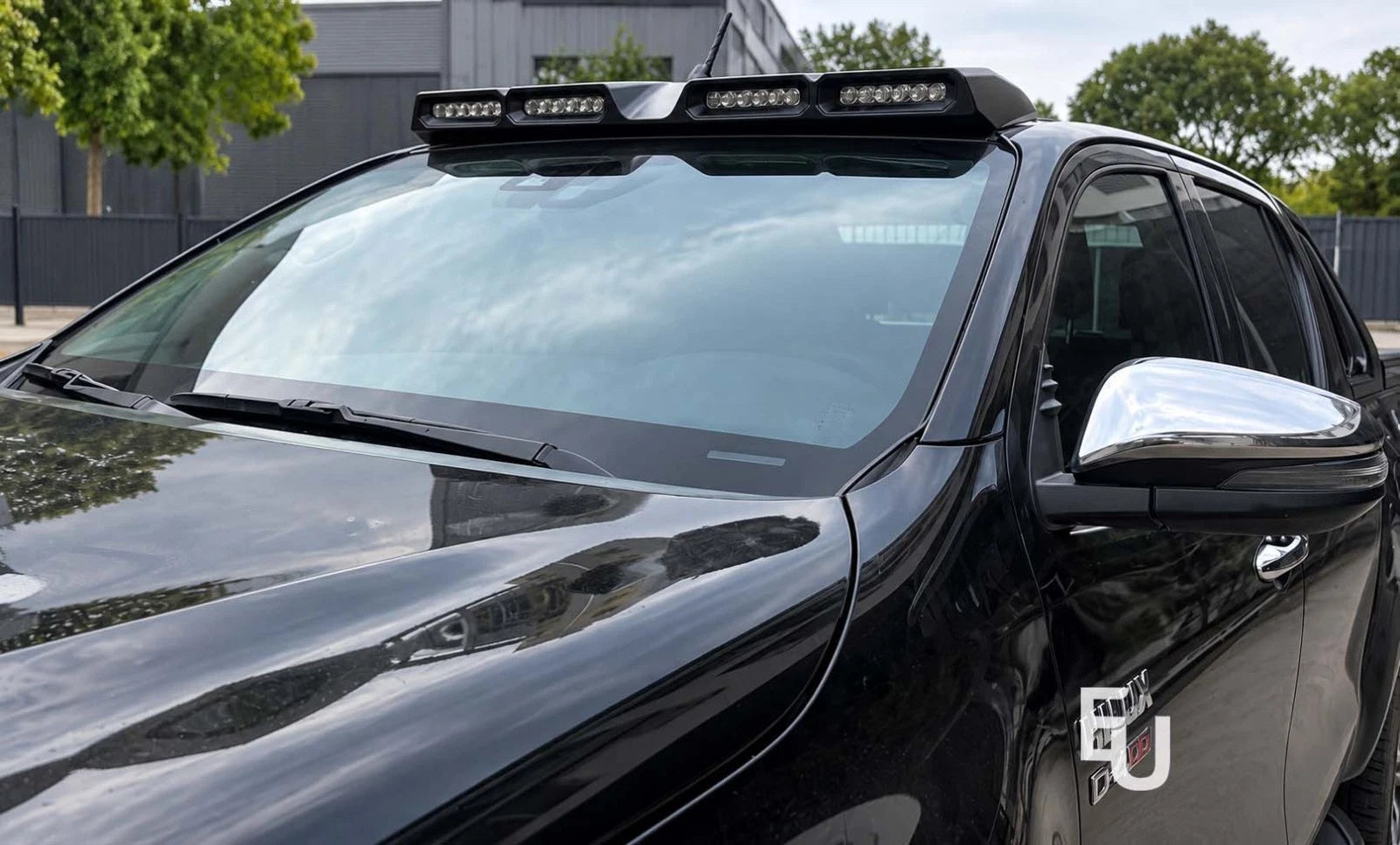ROOF LIGHT BAR DRL LED LIGHTS GLOSS BLACK FOR TOYOTA HILUX MK8 MK9 2014+