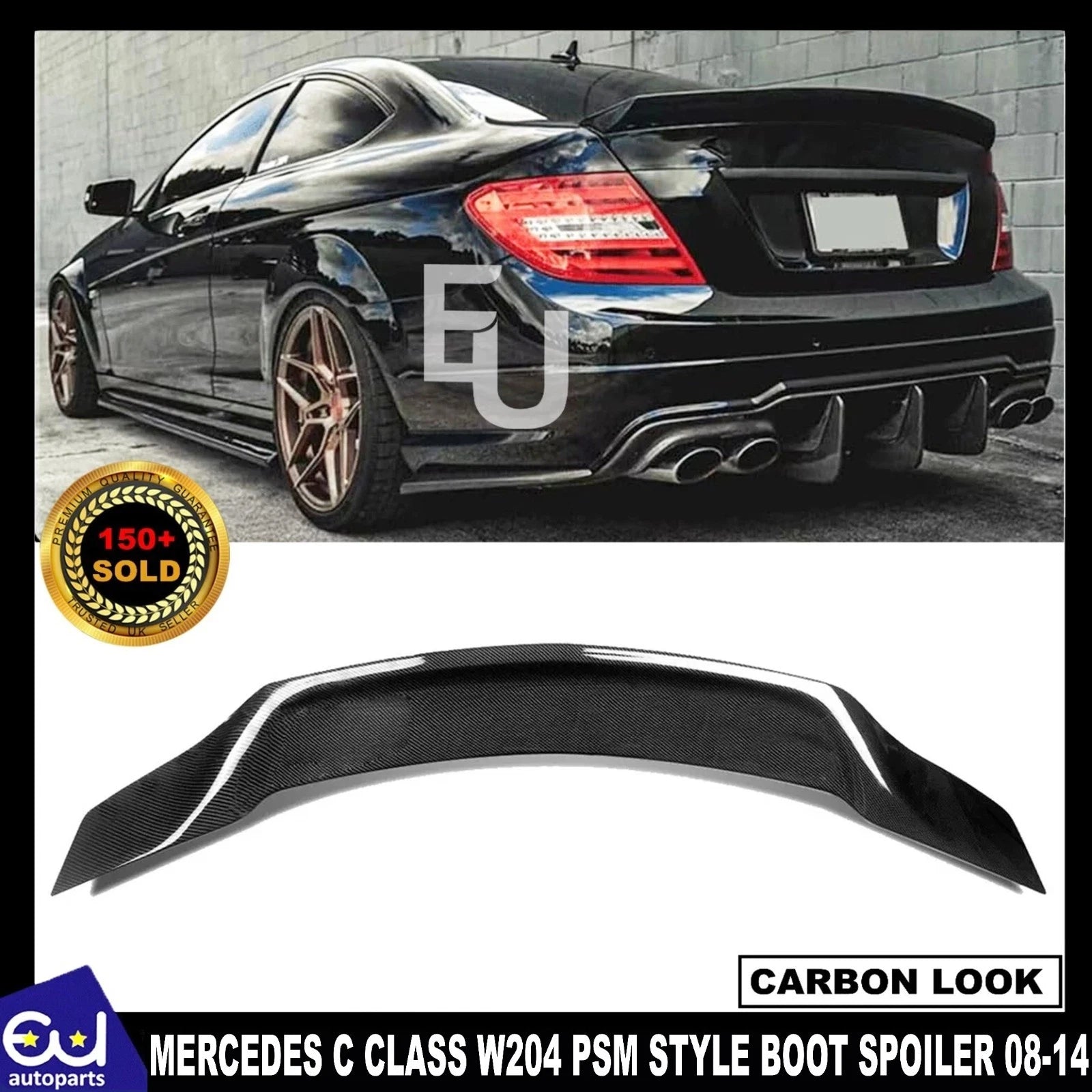 REAR TRUNK BOOT SPOILER DUCKTAIL PSM STYLE FOR MERCEDES C CLASS W204 CARBON