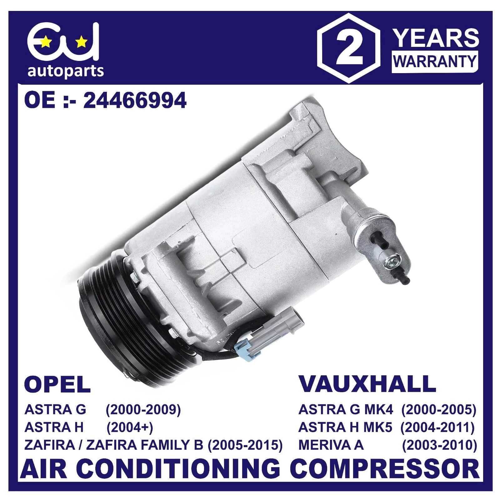 AIR CONDITIONING COMPRESSOR FOR OPEL VAUXHALL ASTRA G ASTRA H ZAFIRA B MERIVA A