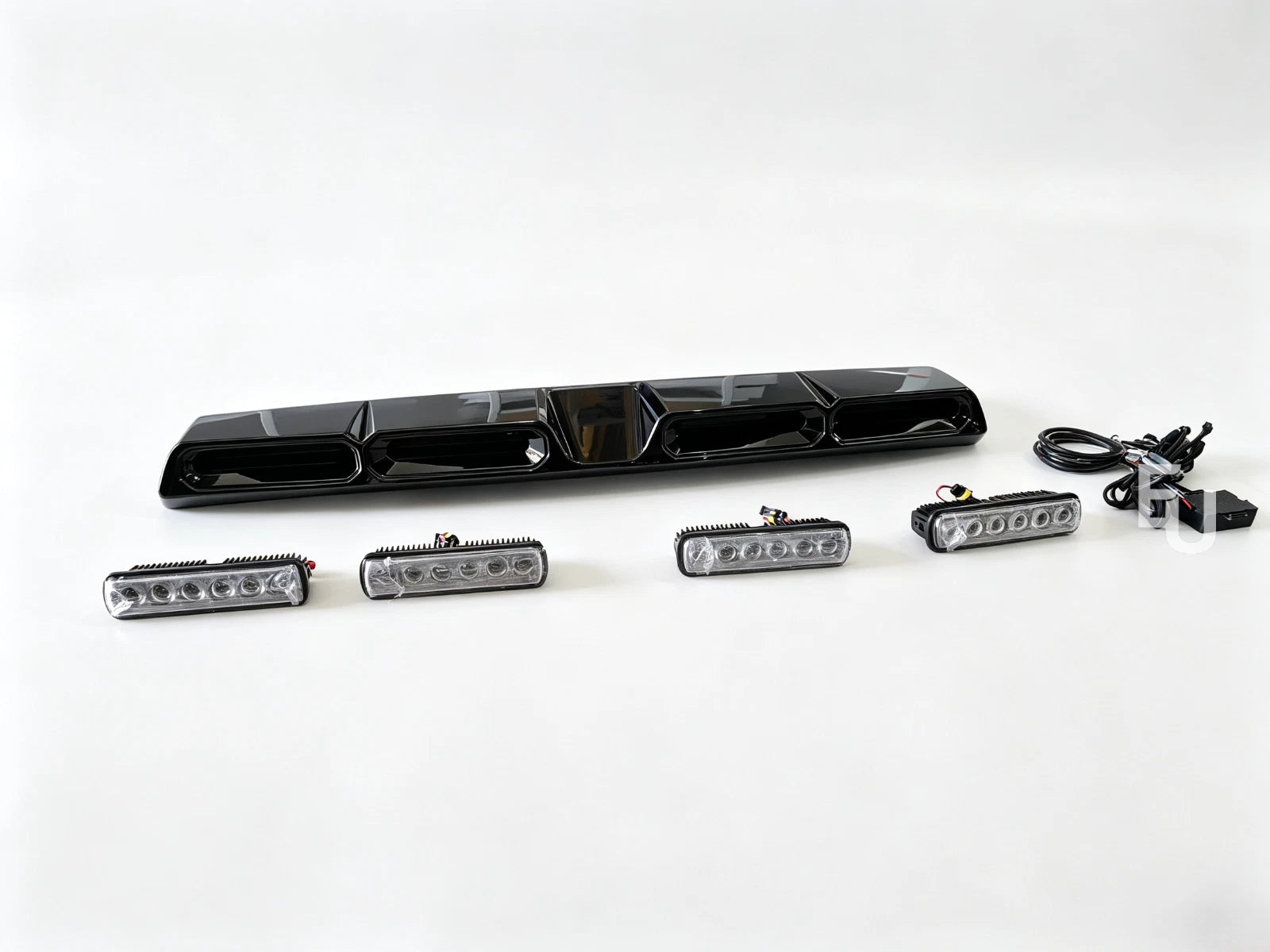 GLOSS BLACK POD QUAD LED MOUNTED ROOF LIGHT FOR FORD RANGER T6 T7 T8 T9 2011+