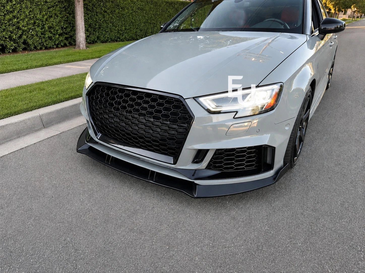 FRONT BUMPER RS3 STYLE LOOK CONVERSION FOR AUDI A3 SEDAN 8V 2016-2020 W/SPLITTER