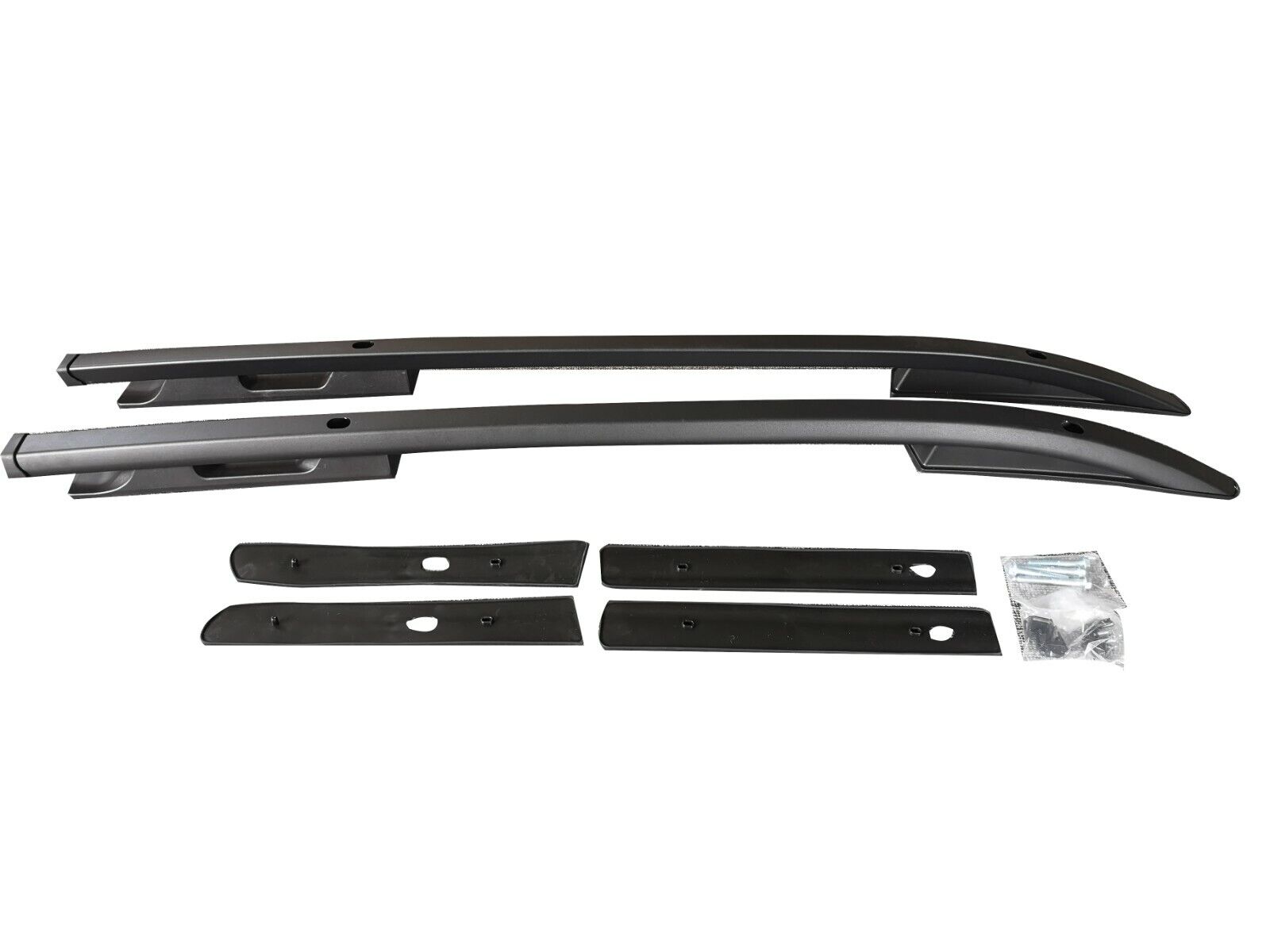 BLACK ALUMINIUM ROOF RACK RAILS SIDE BARS SET FOR MITSUBISHI L200 5TH SERIES 15+