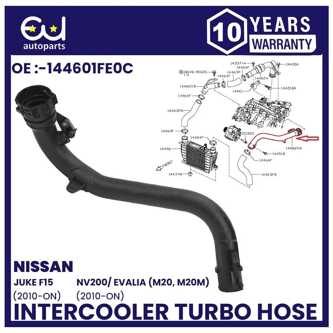 Intercooler Turbo Hose for Nissan Juke NV 200 Cube1.5 Diesel dCi 144601FE0C
