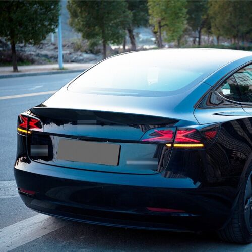 4X SMOKED DYNAMIC LED REAR TAIL LIGHT BRAKE FOG LAMP FOR TESLA model 3 model Y