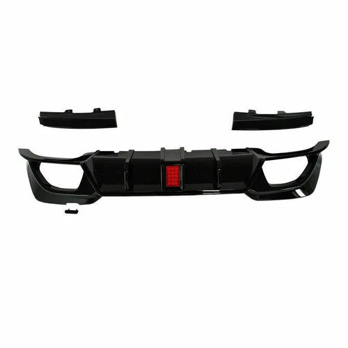 FOR BMW 3 SERIES G20 G21 M SPORT GLOSS BLACK REAR DIFFUSER WITH LED 2018-2021