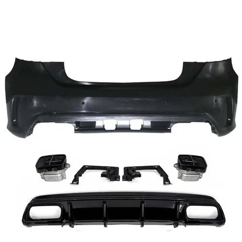 FOR MERCEDES A CLASS W176 A45 STYLE FULL REAR BUMPER DIFFUSER BODYKIT 2013-2018
