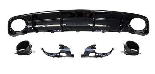 RS6 CONVERSION REAR DIFFUSER WITH BLACK TIPS FOR AUDI A6 C7.5 2015-18 BODYKIT