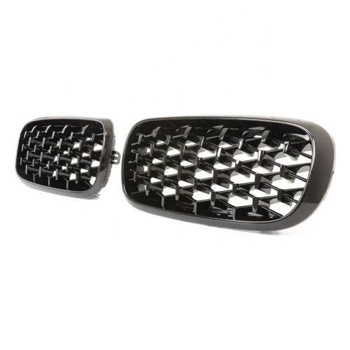 FOR BMW F15 F85 X5 F16 F86 X6 KIDNEY GRILL GRILLE GRILLS DIAMOND GLOSS BLACK 14+