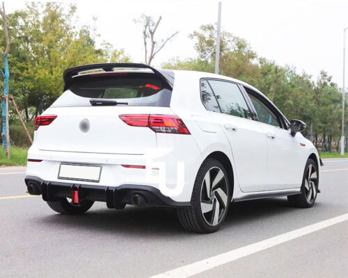 FOR VW GOLF MK8 R LINE REAR BLADE DIFFUSER SIDE SPLITTERS WITH LED SPOILER KIT