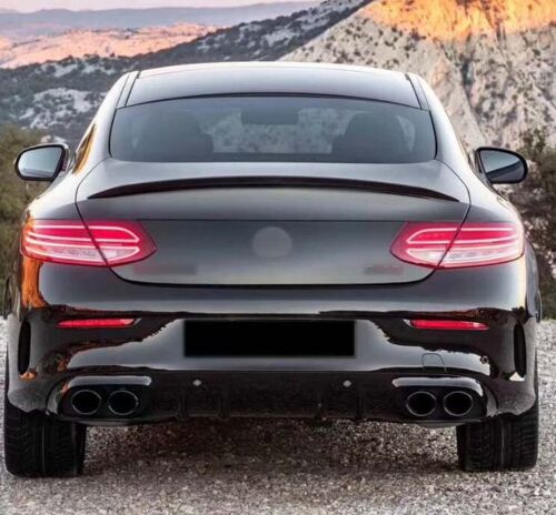 FOR MERCEDES C CLASS A205 C205 COUPE AMG C43 STYLE REAR DIFFUSER FACELIFT 2019+