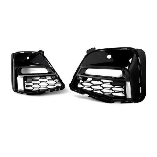 PAIR FOR BMW 3 SERIES G20 G21 M SPORT GLOSS BLACK FRONT FOG LIGHT GRILLE COVER