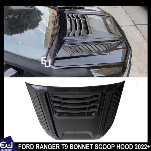MATTE BLACK BONNET SCOOP HOOD VENT COVER FOR FORD RANGER T9 WILDTRAK 2022+