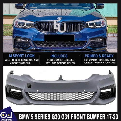 FOR BMW 5 SERIES G30 G31 SALOON M SPORT LOOK FRONT BUMPER KIT PDC 2017-2020