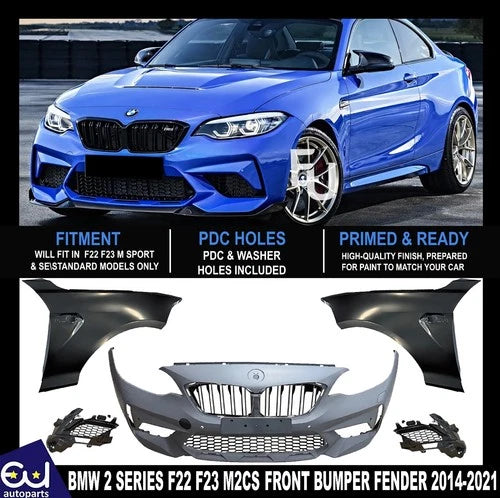 M2C F87 LOOK FRONT BUMPER FENDER WINGS BODYKIT FOR BMW 2 SERIES F22 F23 14-21