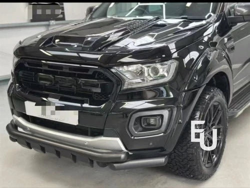 CITY STYLE NUDGE BULL TWIN BAR BLACK BUMPER SPOILER FOR FORD RANGER T7 T8 11-22