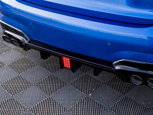 FOR BMW 3 SERIES G20 G21 M SPORT GLOSS BLACK REAR DIFFUSER WITH LED 2018-2021