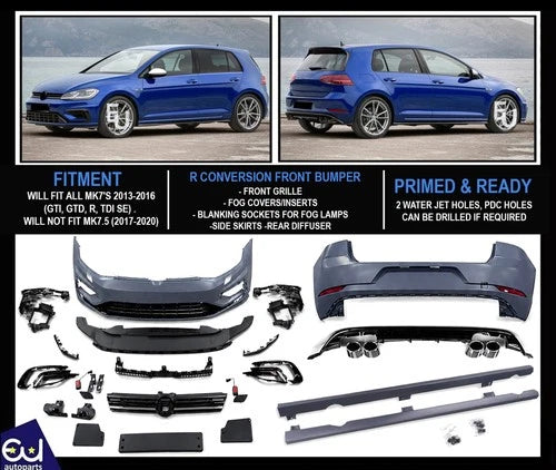 MK7.5 R CONVERSION FRONT REAR BUMPER BODYKIT SIDE SKIRT FOR VW GOLF MK7 2013-16