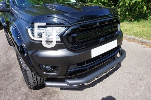 CITY STYLE NUDGE BULL TWIN BAR BLACK BUMPER SPOILER FOR FORD RANGER T7 T8 11-22