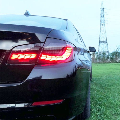 OLED SEQUENTIAL TAIL LIGHTS REAR LAMPS FOR 2009-2016 BMW 5 SERIES F10 F18 SMOKED