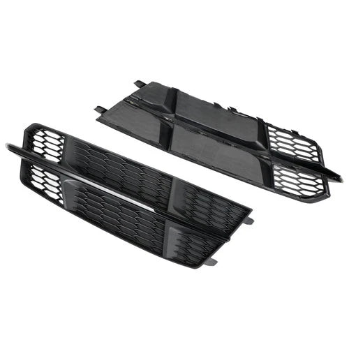 2PC FOR AUDI A6 C7 S LINE S6 BLACK FRONT FOG LIGHT LAMP COVER LOWER GRILL GRILLE