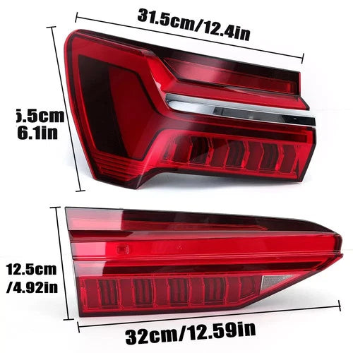 4PCS LED DYNAMIC INNER OUTER REAR TAIL LIGHT BRAKE LAMP FOR AUDI A6 C8 2019-2025
