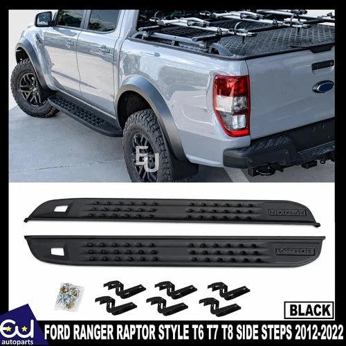 RAPTOR STYLE SIDE STEPS RUNNING BOARDS FOR FORD RANGER T6 T7 T8 2012 -