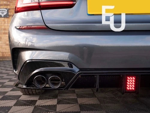 FOR BMW 3 SERIES G20 G21 M SPORT GLOSS BLACK REAR DIFFUSER WITH LED 2018-2021